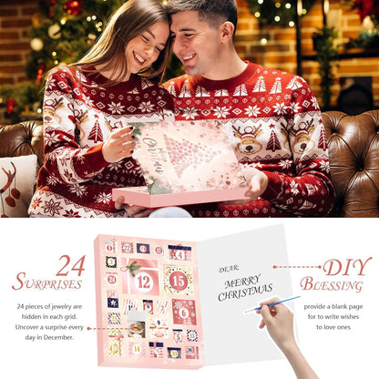 Adventskalender Schmuck 2024 Frauen Mädchen Weihnachtsgeschenke 24