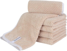 Mikrofaser Gästehandtücher 30x50cm 6er Pack Saugstark Weich Hellbraun