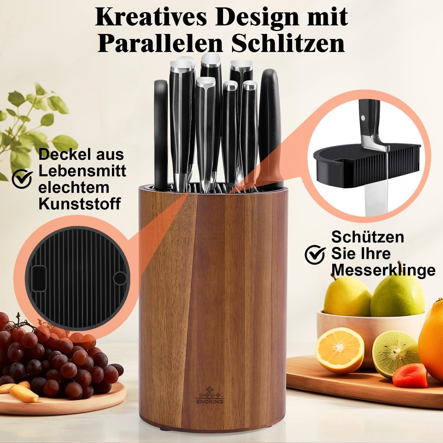 ENOKING Messerblock aus Akazienholz für