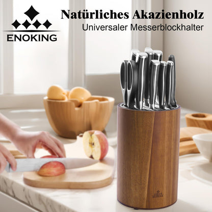 Messserblock Akazienholz mit Schlitzen für Scheren und Schärfstab