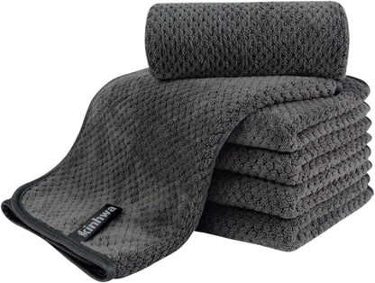 Mikrofaser Gästehandtücher 30x50cm 6er Pack Saugstark Dunkelgrau