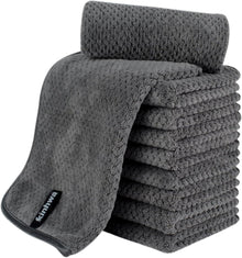 Mikrofaser Gästehandtücher 30x50cm 10er Pack Grau Saugfähig
