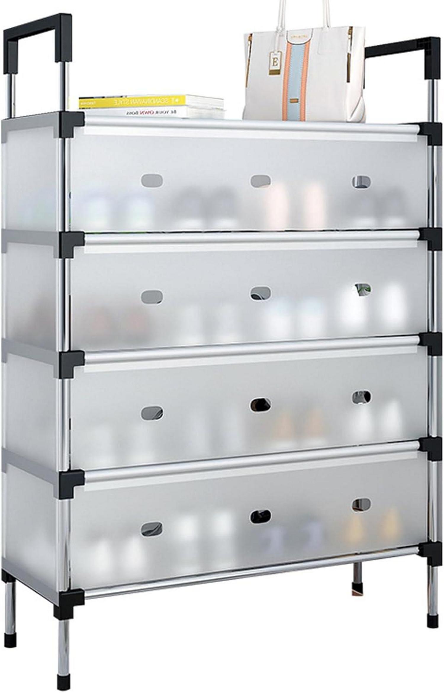 5-Tier Schuhregal Weiß Platzsparend Eingangsbereich Flur 66x29x94CM