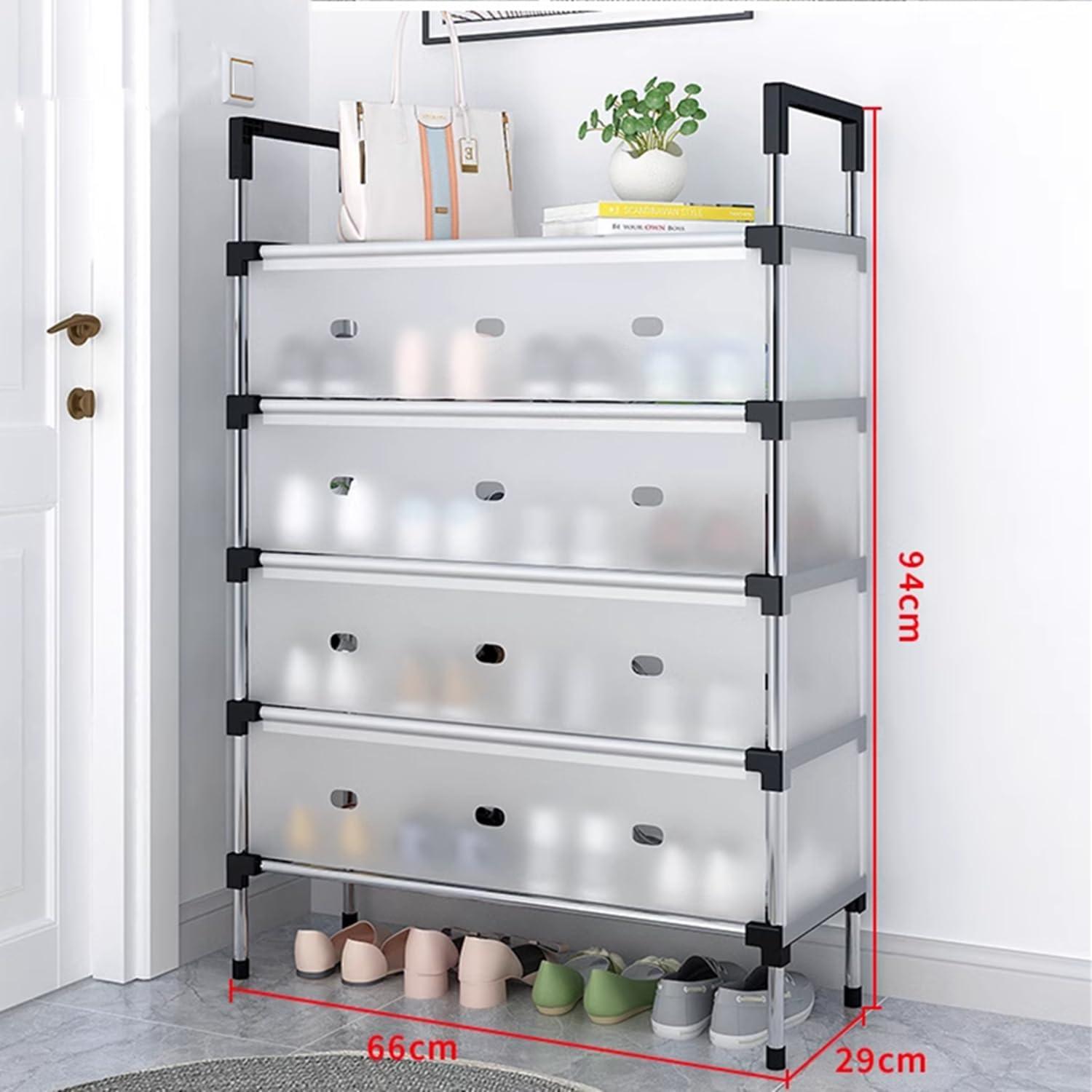 5-Tier Schuhregal Weiß Platzsparend Eingangsbereich Flur 66x29x94CM