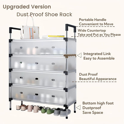5-Tier Schuhregal Weiß, Platzsparend, Einfache Montage, 66x29x94CM
