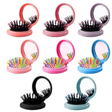 Mini Haarbürsten Set mit Spiegel, Klappbar, 8-teilig
