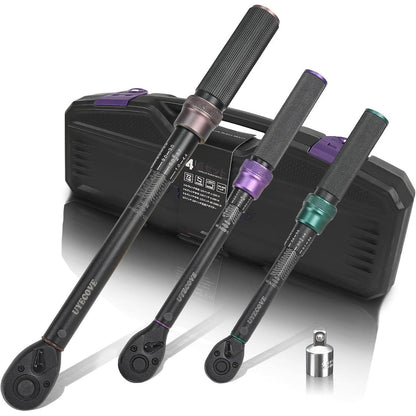 Drehmomentschlüssel Set 3-teilig 1/4" 3/8" 1/2" 1-220Nm