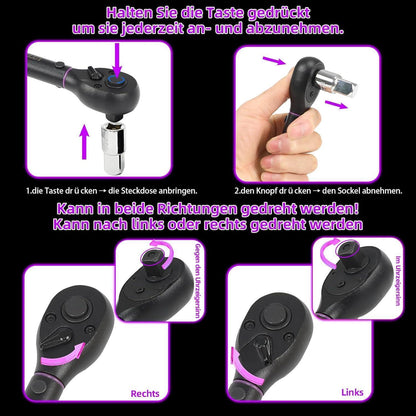 Drehmomentschlüssel Set 3-teilig 1/4" 3/8" 1/2" 1-220Nm