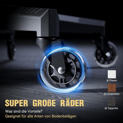 Ergonomischer Gaming Stuhl mit Massage 90-165° Neigung Wildleder Blau