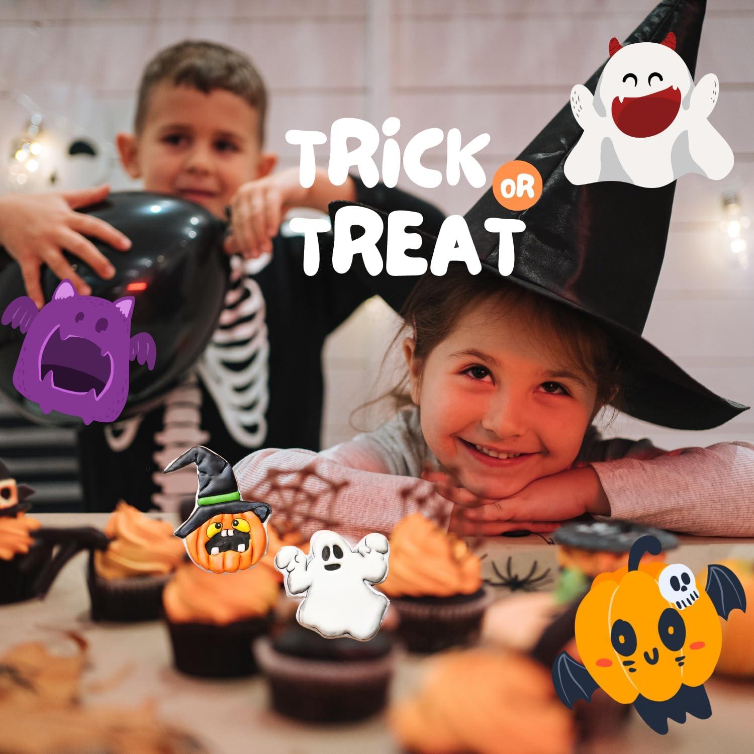 Orapink Halloween-Ausstechformen Set, Edelstahl, Komfortgriff, Kürbishut, Schloss, Geist, Totenkopf