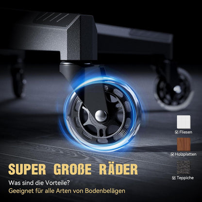 Dowinx Gaming Stuhl mit Massage, Luxuriöser Wildleder, 150 KG, Grau