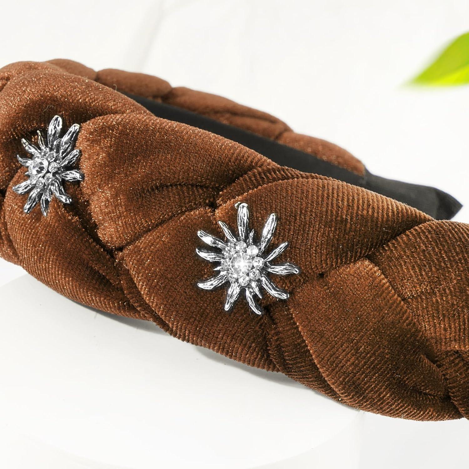 Trachten Haarreif Samt Edelweiss Vintage Haarband Damen Mädchen