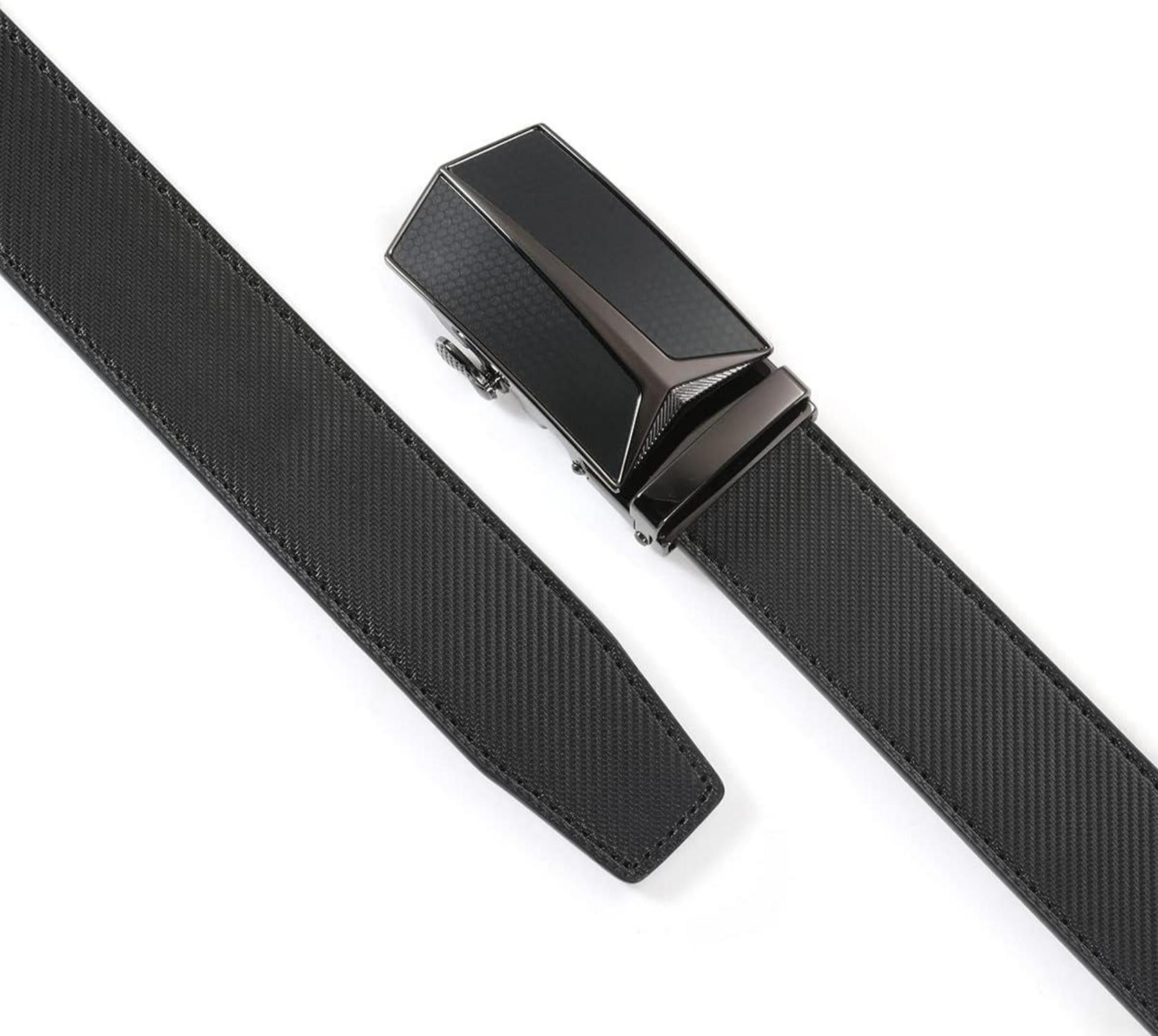 Automatik Ledergürtel Herren 35mm ohne Löcher Business Anzug Schwarz