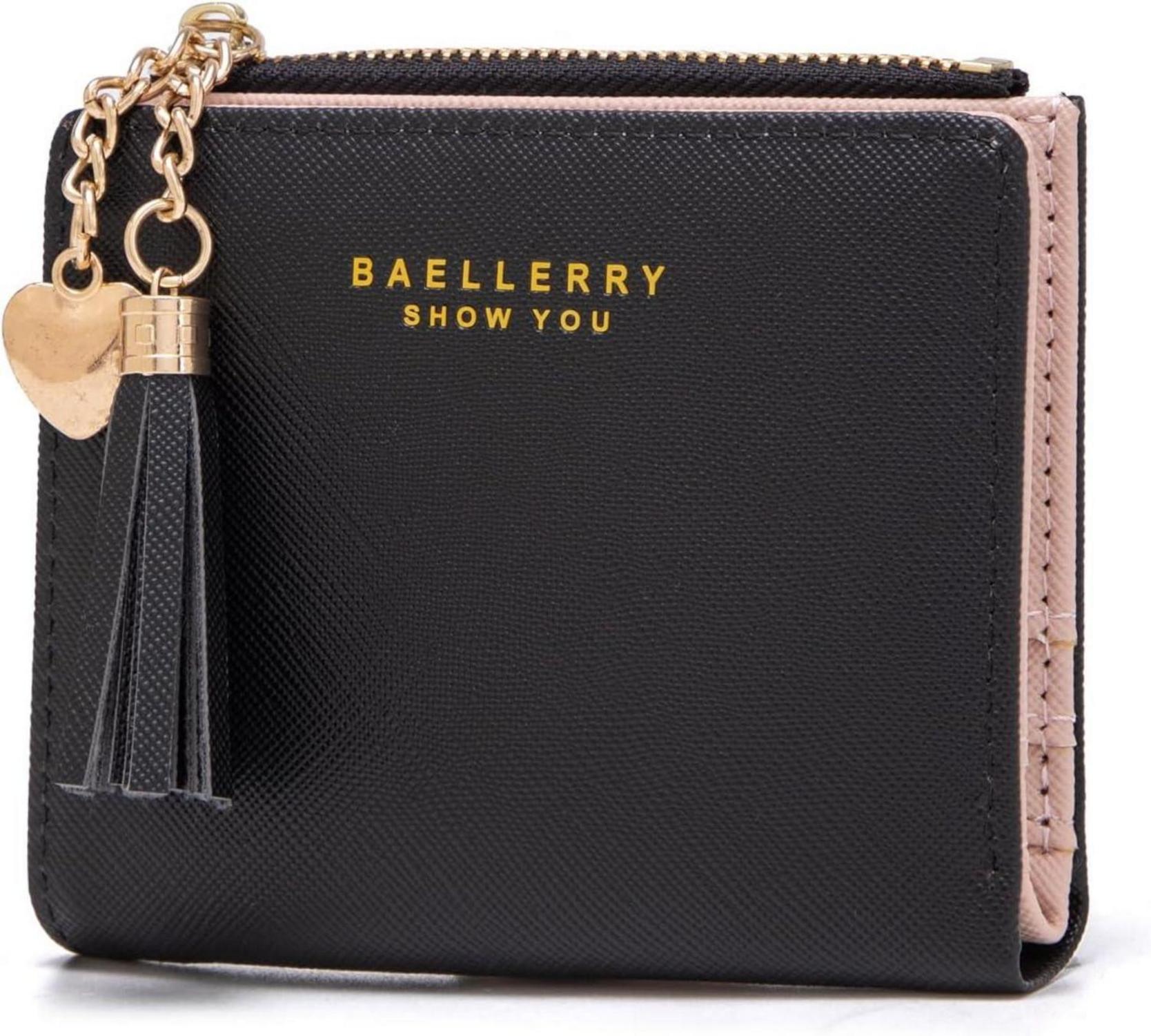 Damen Leder Geldbeutel mit Zipper und vielen Fächern, Mini