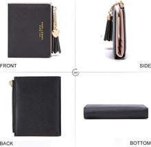 Damen Geldbörse Leder Zipper Mini Portemonnaie mit vielen