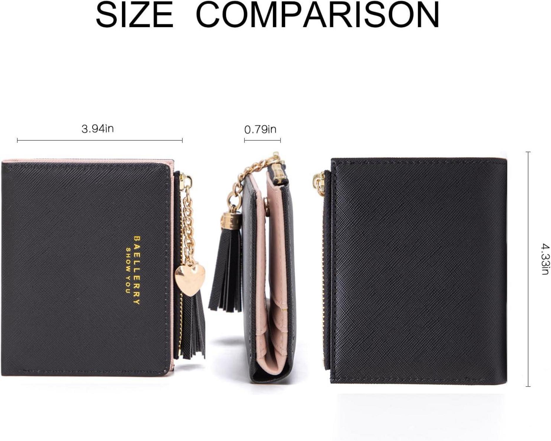 Damen Leder Geldbeutel mit Zipper und vielen Fächern, Mini