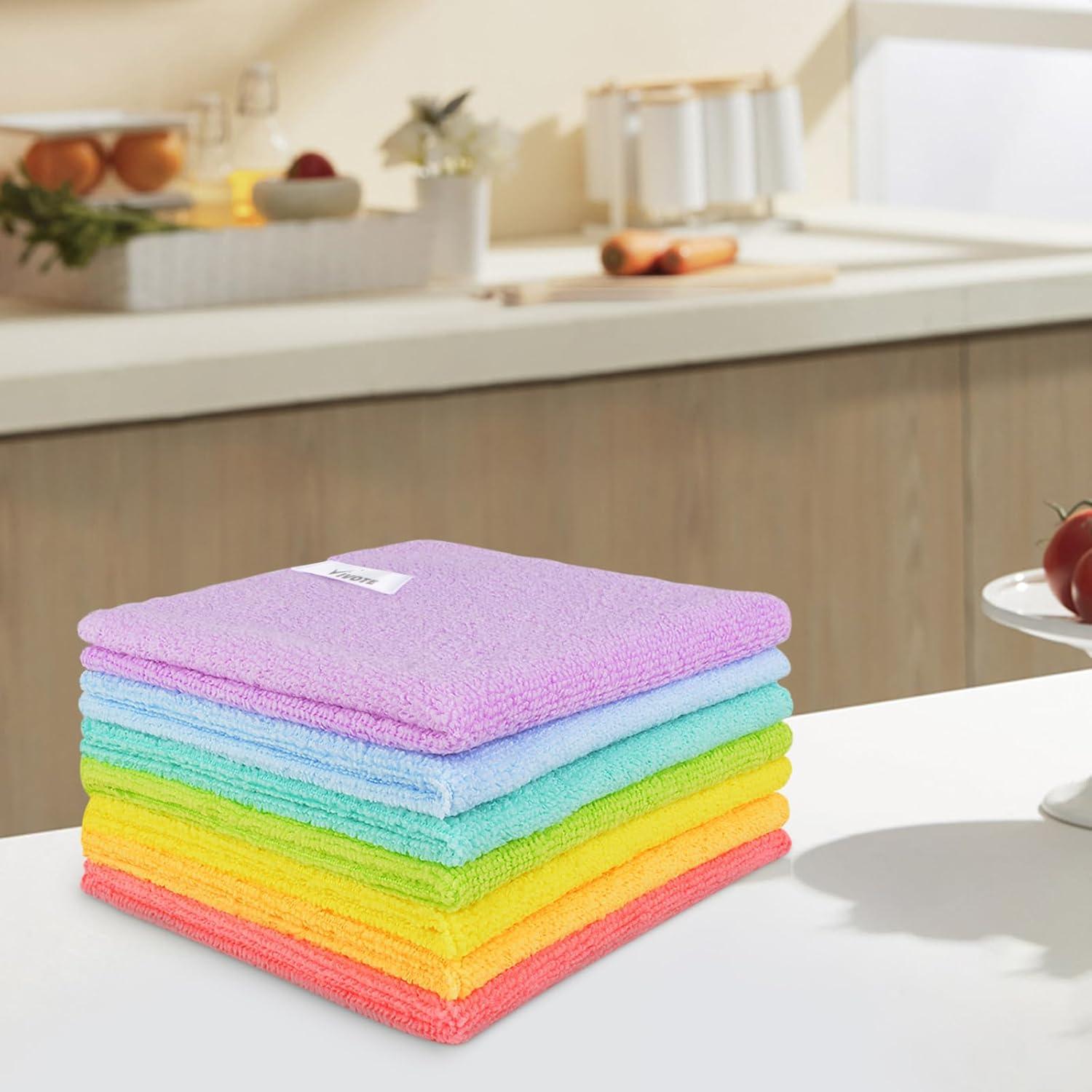 Mikrofaser Reinigungstücher Küche 30x30 cm Regenbogen 7er Set