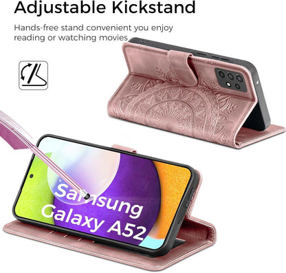 Handyhülle Samsung Galaxy A52 Flip PU Leder Rosa