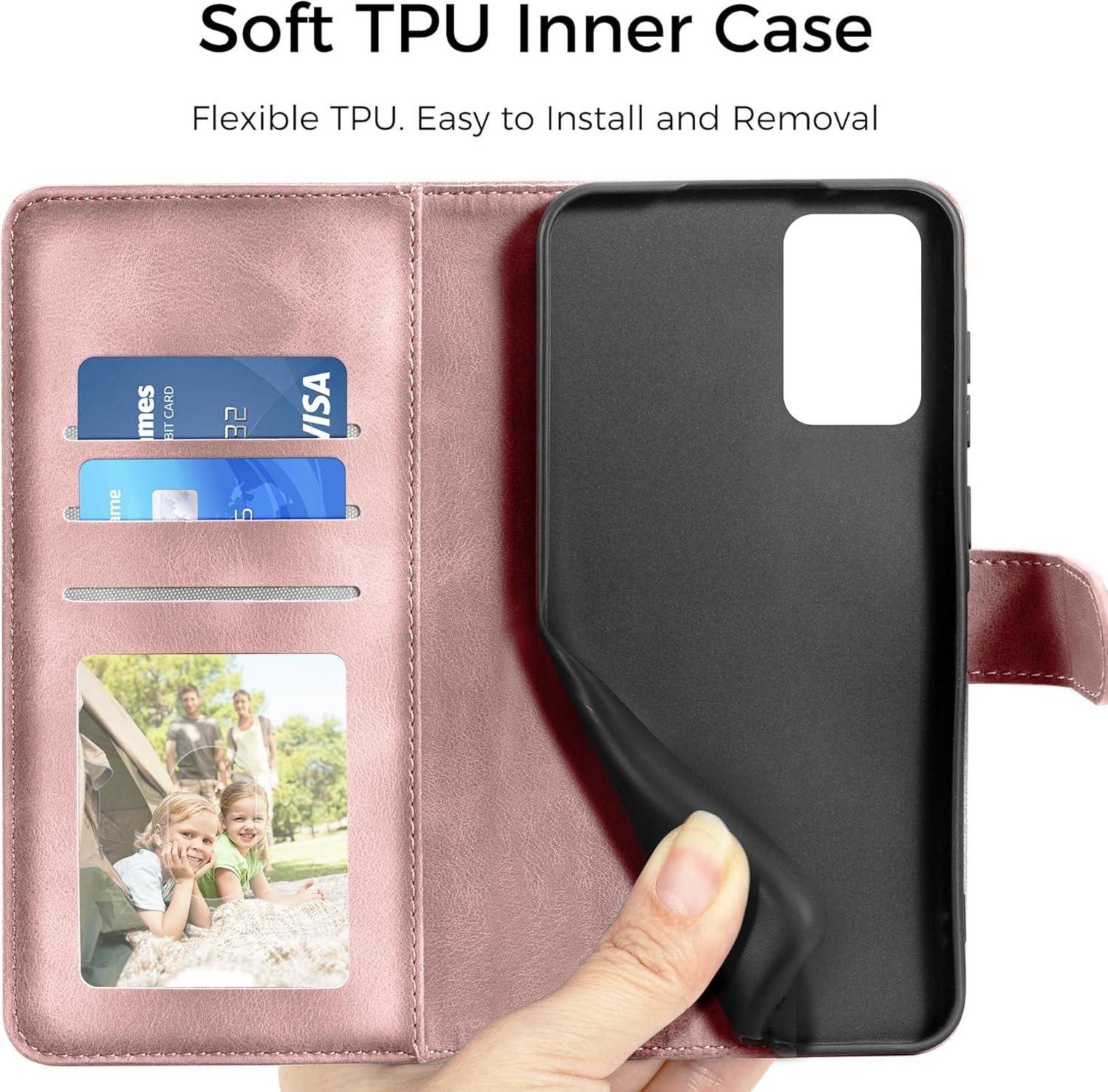 Samsung Galaxy A52S 5G/A52 4G Lederhülle Flip Case Magnet Ständer Rosa