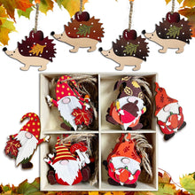 Herbst Deko Hänger Set 28 Holz Anhänger Ahornblatt Kiefernzapfen Igel