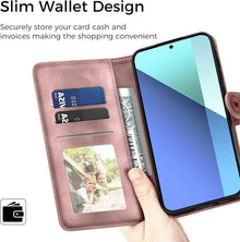 Xiaomi Redmi Note 13 4G Handyhülle Wallet Flip PU Leder Rosa
