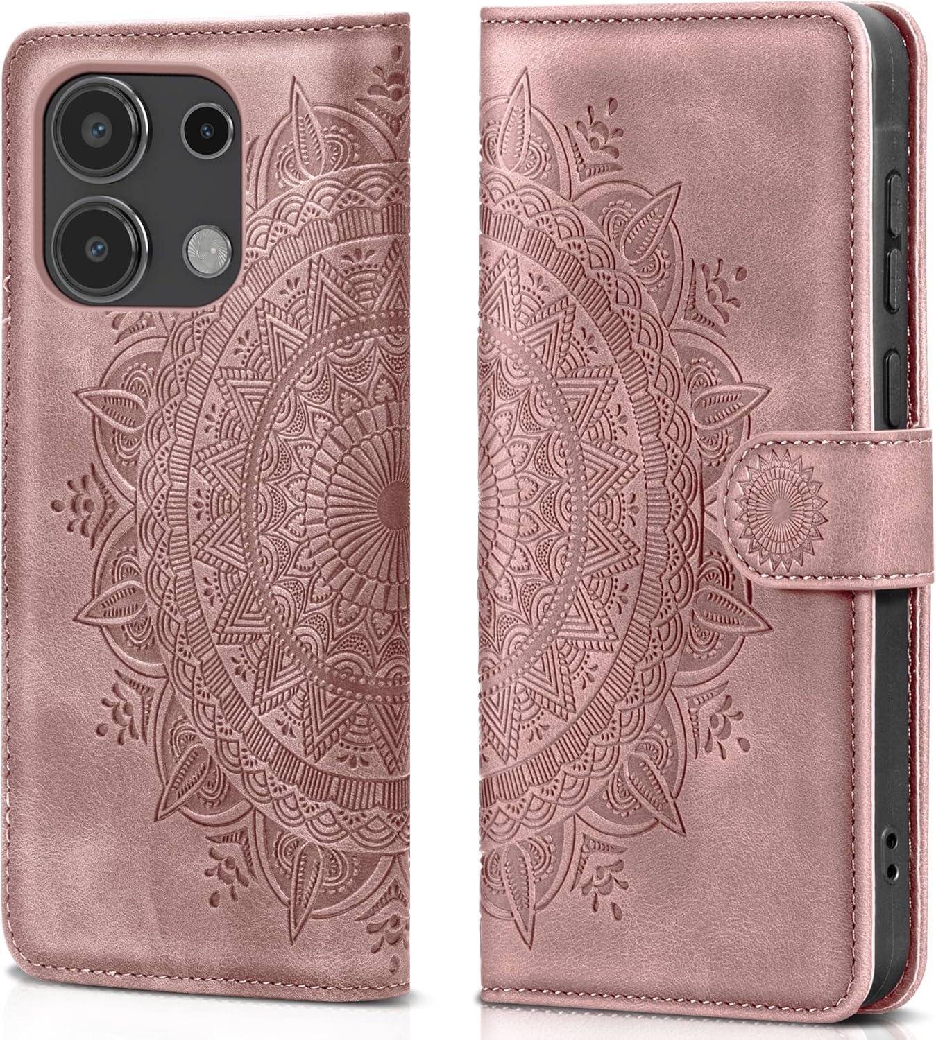 Xiaomi Redmi Note 13 4G Handyhülle Flip Wallet PU Leder Rosa