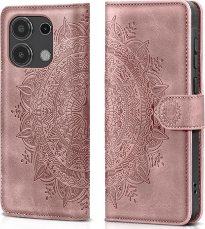 Xiaomi Redmi Note 13 4G Handyhülle Flip Wallet PU Leder Rosa