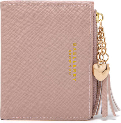 CHAOFANXI Damen Geldbörse Leder Mini Portemonnaie Rosa