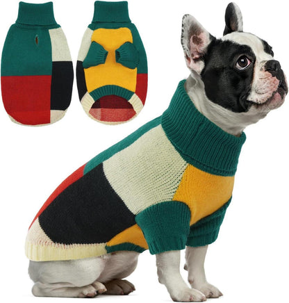 Hundepullover Rollkragen Mittelgroße Hunde Farbblockierung Beine Warm