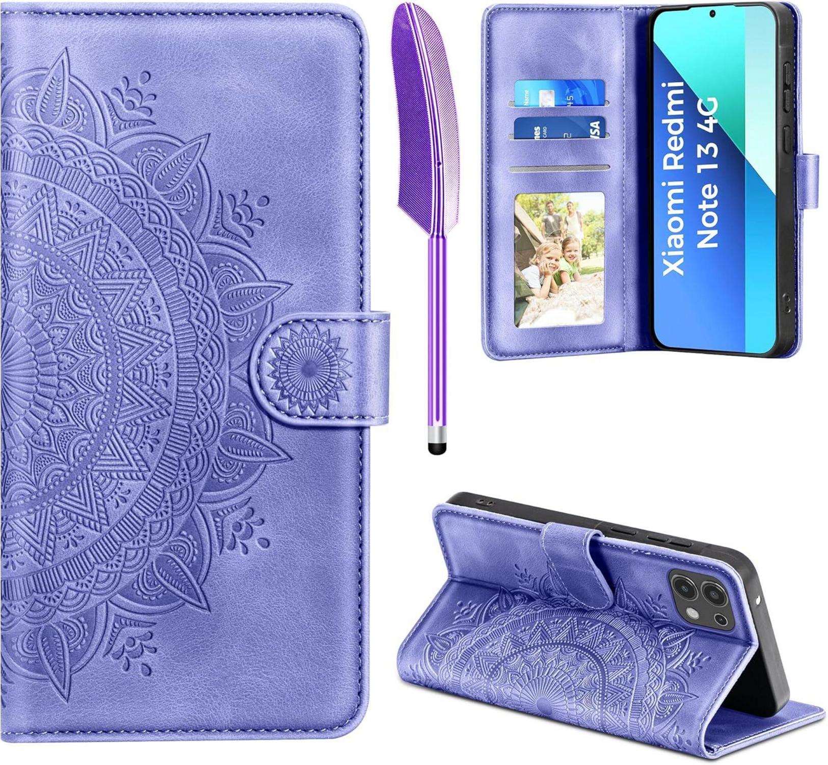 Handyhülle Xiaomi Redmi Note 13 4G Flip Wallet Cover Lila