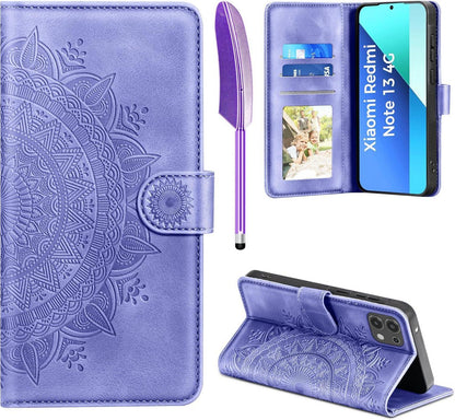 Handyhülle Xiaomi Redmi Note 13 4G Flip Wallet Cover Lila