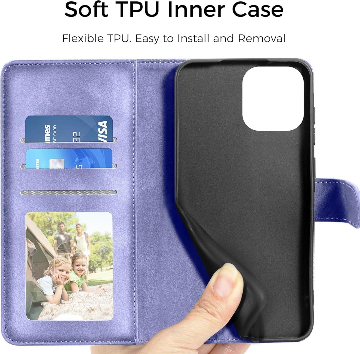 Xiaomi Redmi Note 13 4G Handyhülle Wallet Flip Lila PU Leder