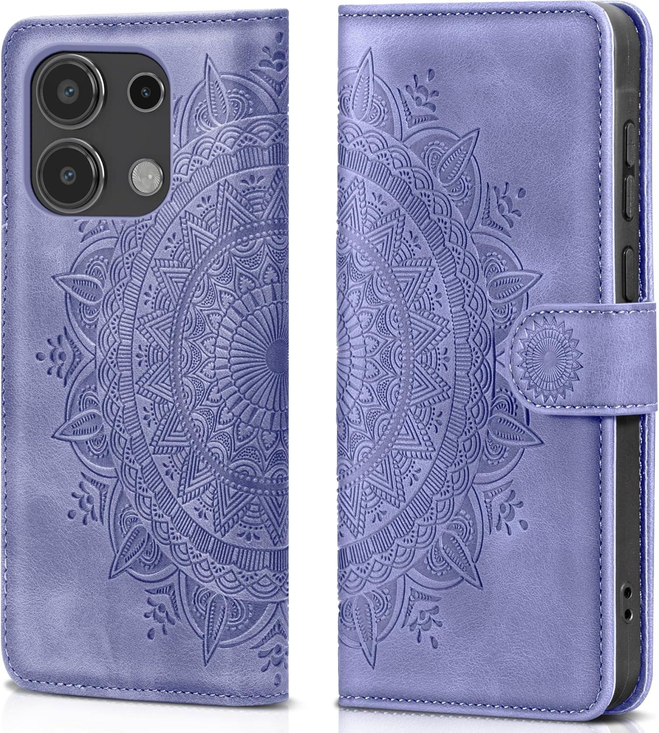 Xiaomi Redmi Note 13 4G Handyhülle Flip Wallet PU Leder Case, Lila