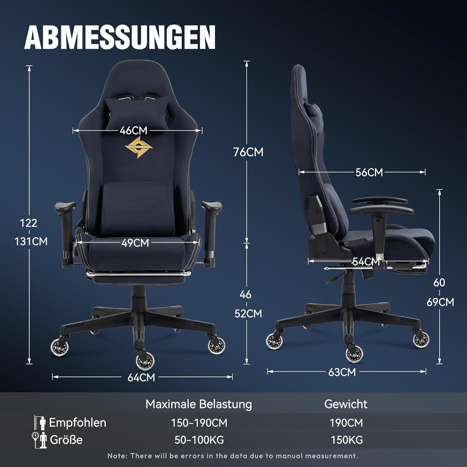 Ergonomischer Massage Gaming Stuhl mit Wildlederstoff