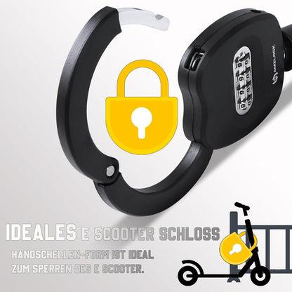AMZLOCK E Scooter Zahlenschloss 4-stelliger Code 8mm Kette 80cm