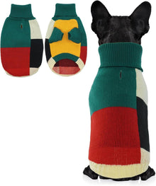 Hundepullover Rollkragen Farbblockierung Warm mit Beinen