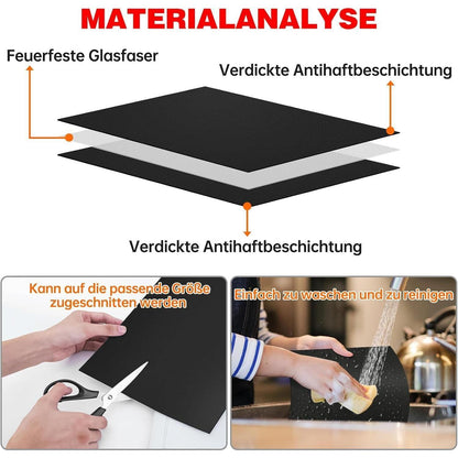 Grillmatte 4er Set 50x40CM BBQ Antihaft Gasgrill Backofen