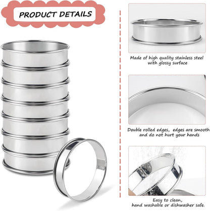 Crumpet Ringe 10cm 8 Stück Muffin Backringe Edelstahl 304