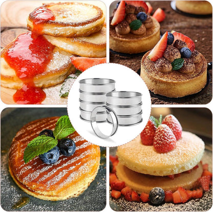 Crumpet Ringe 10cm 8 Stück Backringe Tortenring Edelstahl Muffinringe