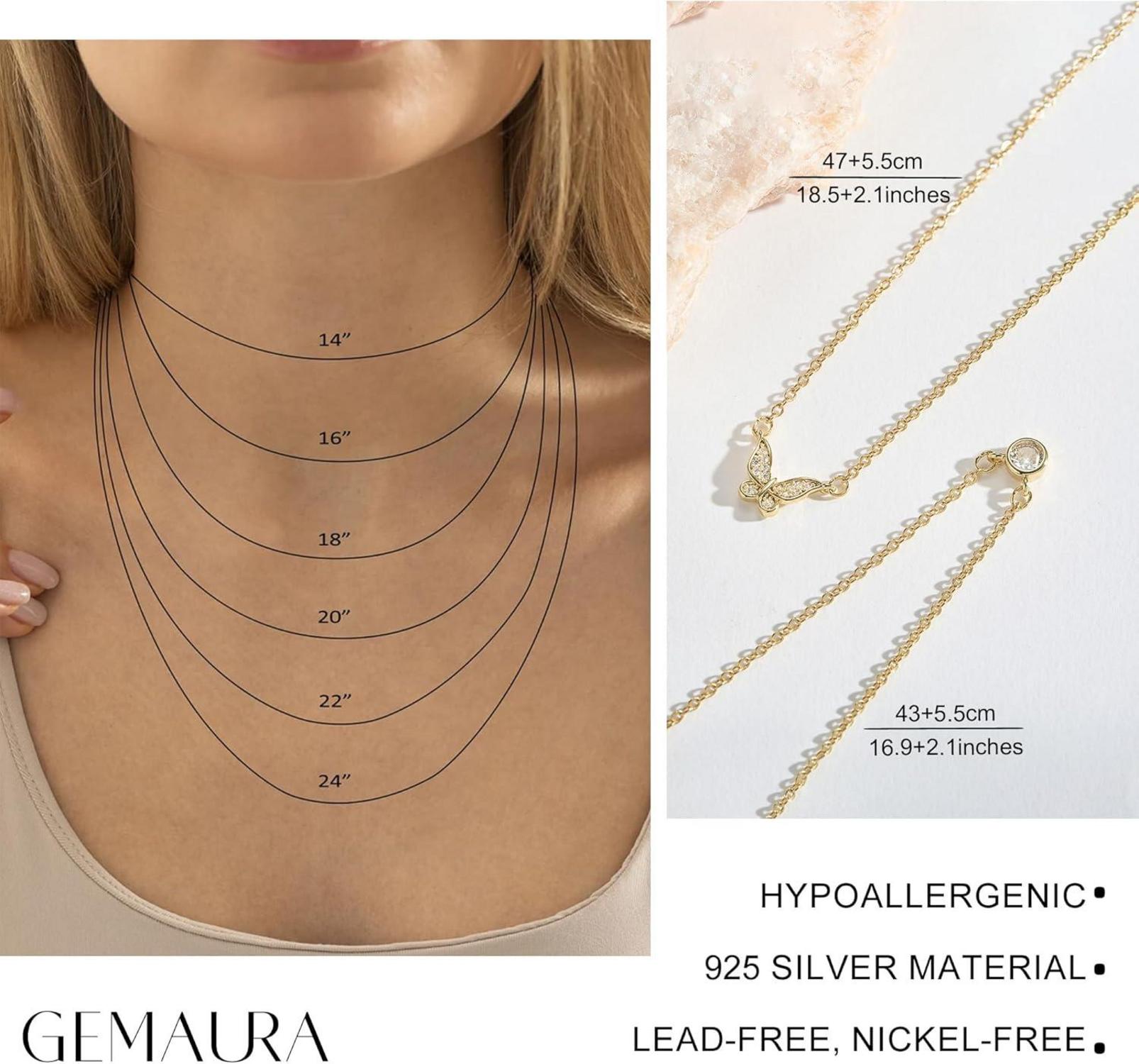 Layering Halskette Damen 14K Vergoldet Silberkette Doppel Silber 925