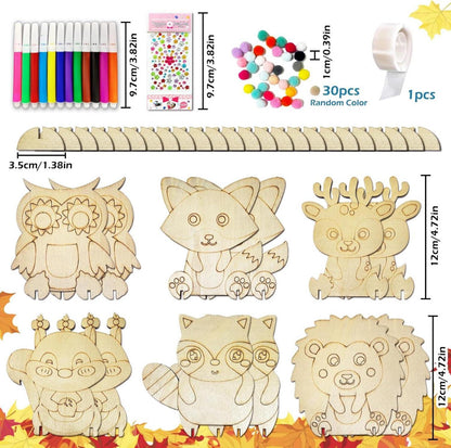 3D Herbsttiere Bastelset Kinder DIY Holz Herbstdekoration 12
