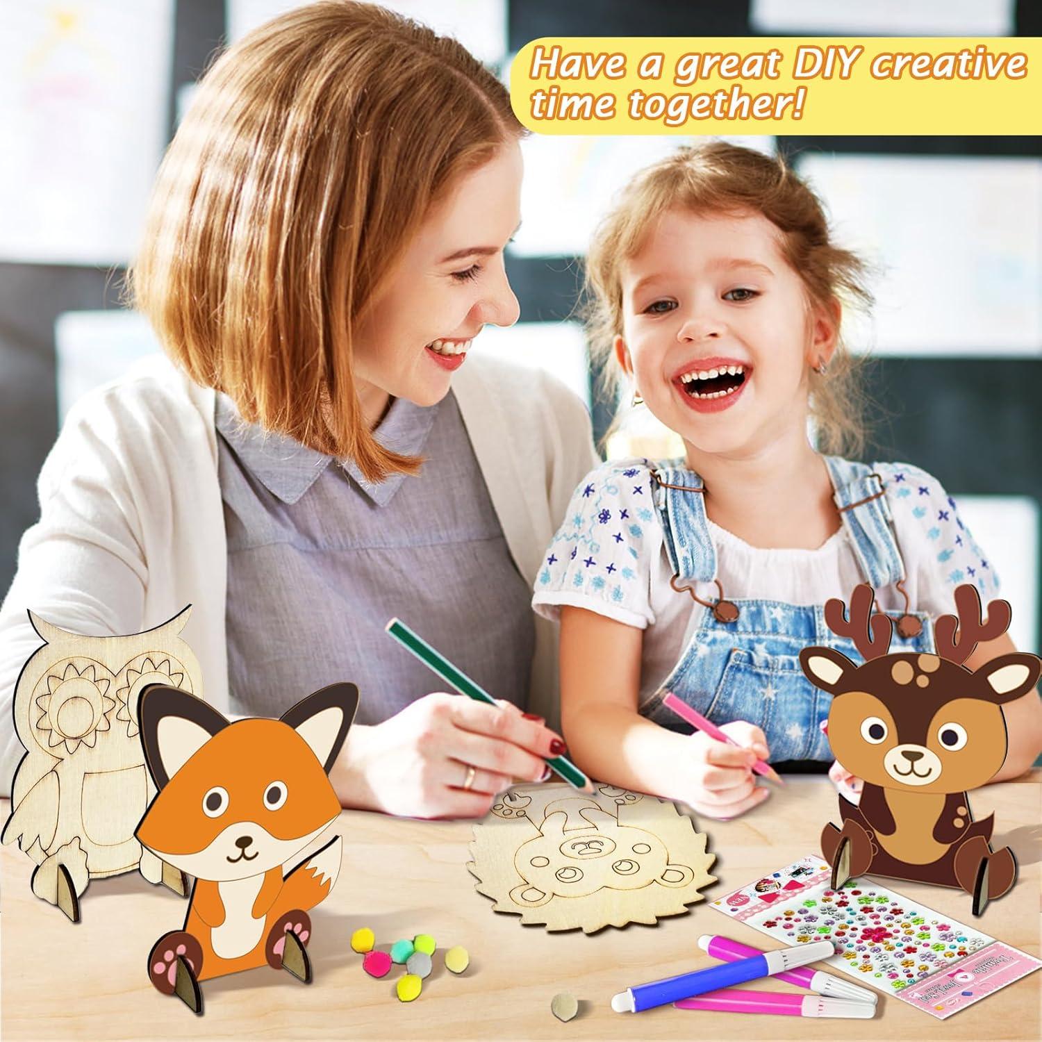 BARVERE 3D Herbsttiere Bastelset Kinder Draußen Dekoration 12 Stück Holz