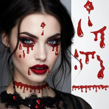 Vampir Schmuckset mit Glitzersteinen & Hexenhut für Halloween