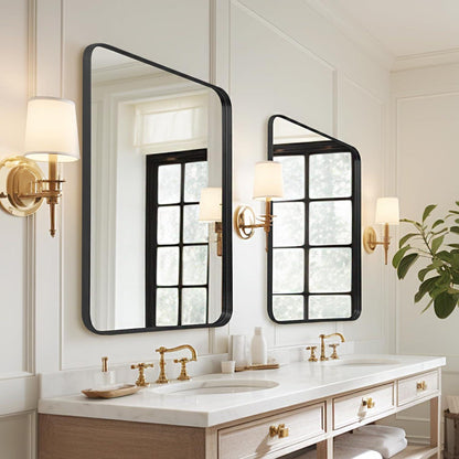 Wandspiegel Schwarz 60x90 cm - Moderner Badezimmer Spiegel