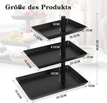 Schwarze 3-stufige Drehbare Etagere für Desserts und