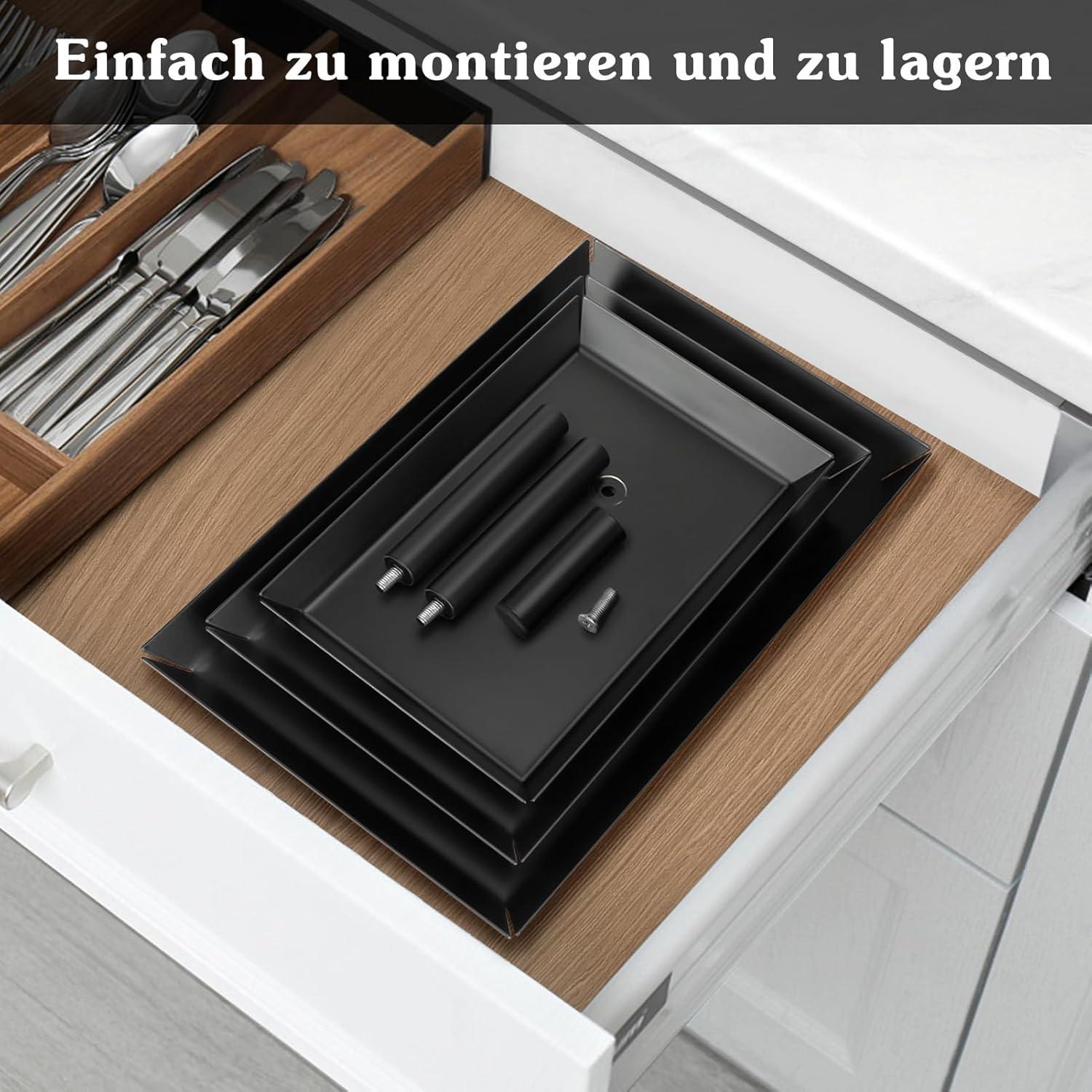 Schwarze Etagere 3-stufig Drehbarer Servierturm für Dessert und Obst