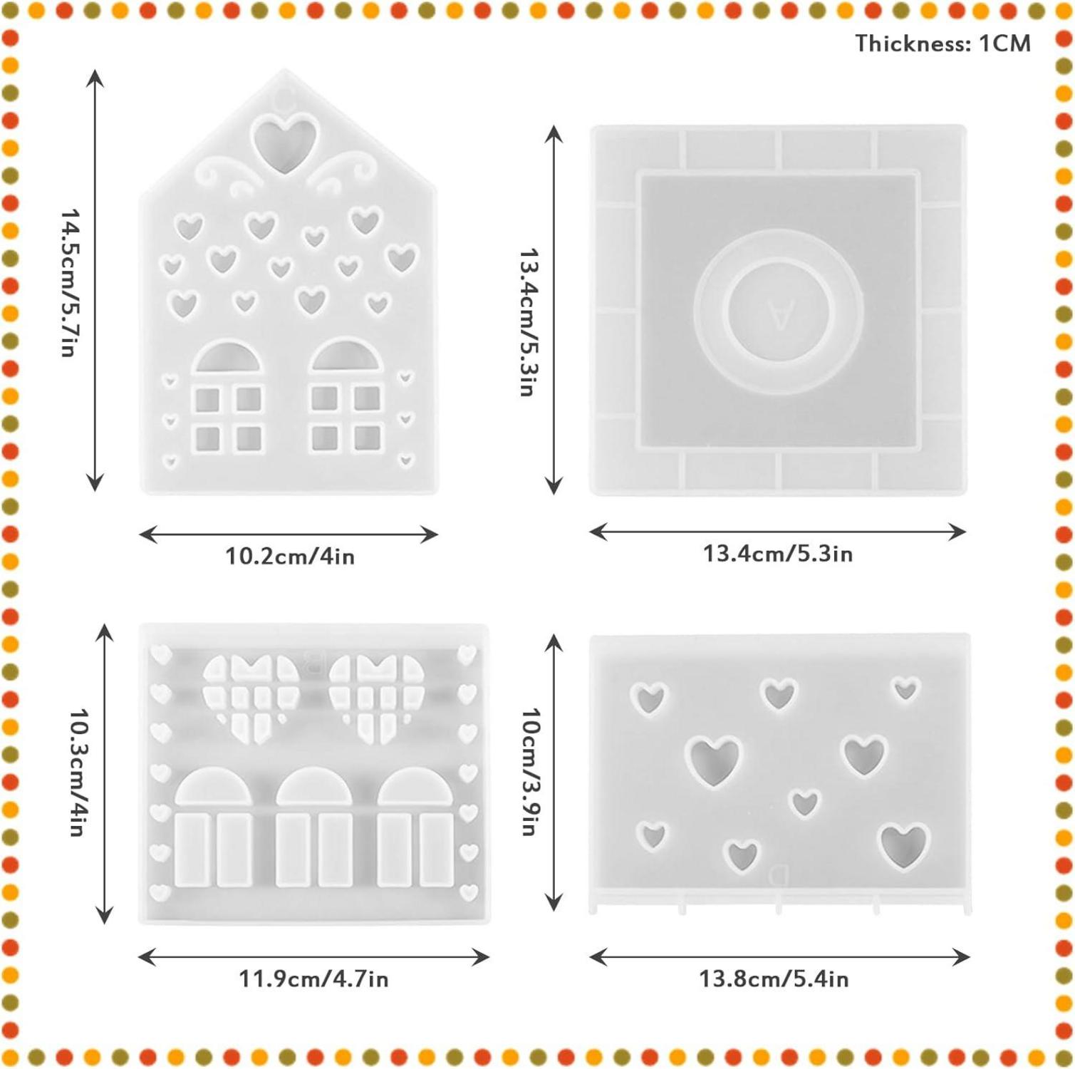 Silikonformen Gießformen Häuser 3D Silikonform Kerzenhalter