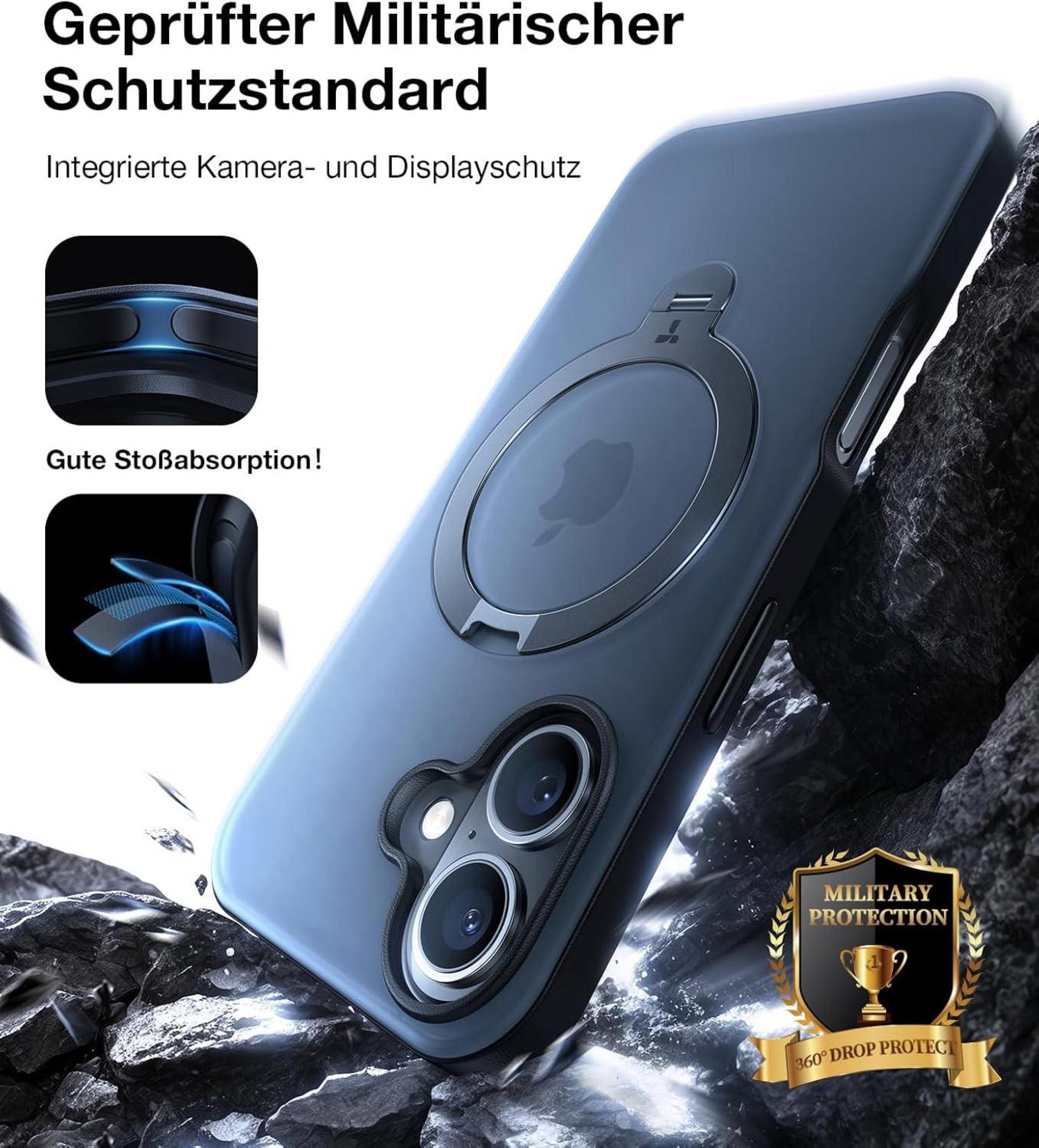 TORRAS 360° Ostand Spin für iPhone 16 Plus Hülle Magsafe Magnetisch Robust