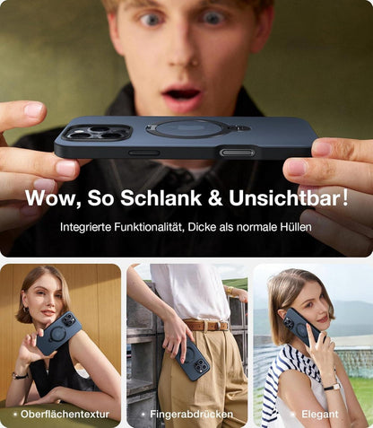 360° Ostand Spin Magsafe Hülle iPhone 16 Pro Max Militärschutz/schwarz