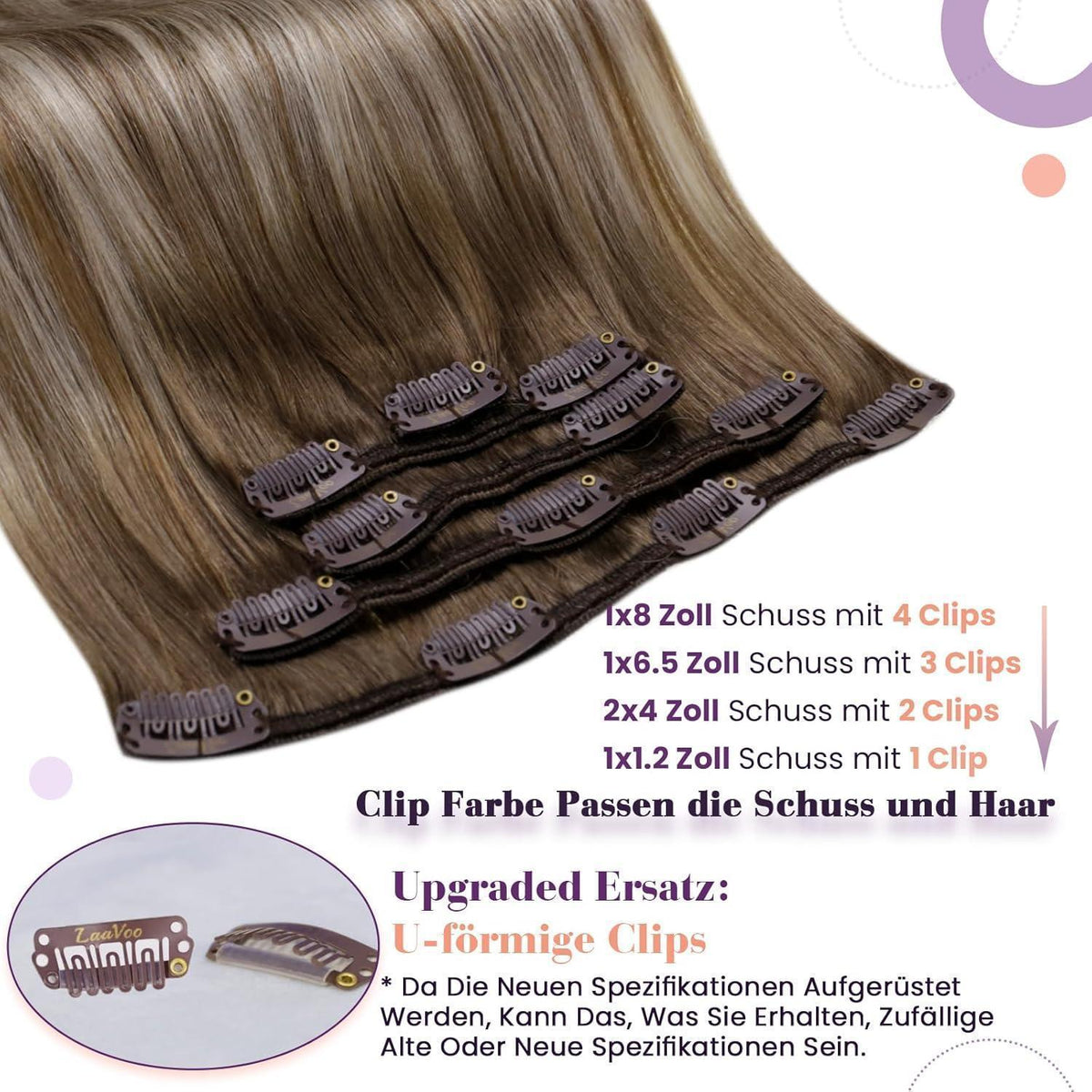 Echthaar Clip-in Extensions Balayage Blond Ombre